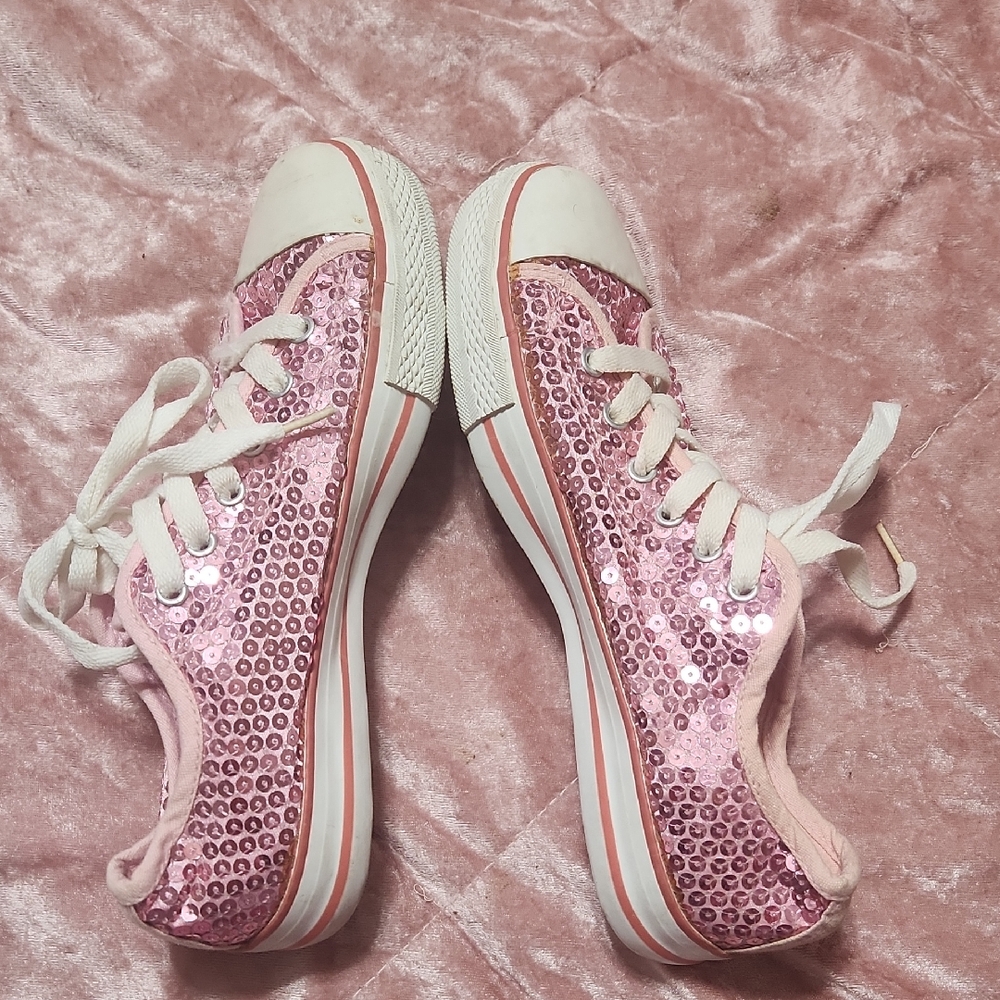 Pink Sequin Sneakers Size 7